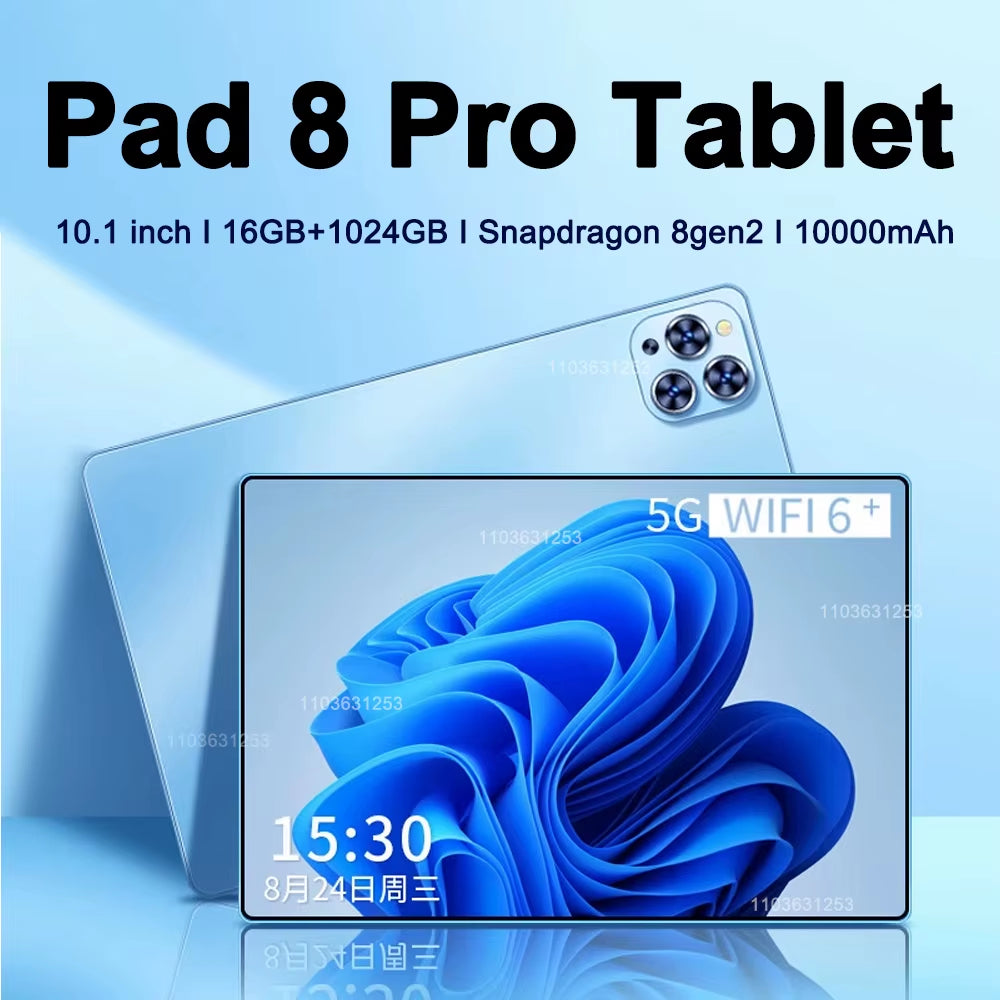 Original Pad 8 Pro Tablet 10.1 Inch Android 13 Snapdragon 8Gen2 Global 16GB+1024GB 10000Mah 5G Dual SIM WIFI HD Full Screen