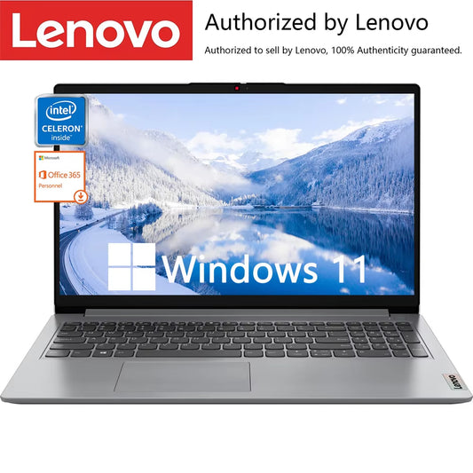 Lenovo Ideapad 1I 15.6" Business Laptop - Intel Celeron N4500, Up to 20GB RAM, 128GB eMMC + 1TB PCIe SSD, WiFi 6, Includes 1-Year Office 365