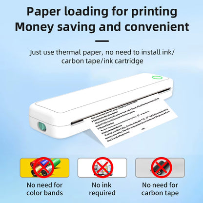 Innovative A4 Portable Thermal Printer: Inkless Bluetooth Mobile Printer with Travel-Friendly Design and Paper Included