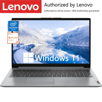 Lenovo Ideapad 1I 15.6" Business Laptop - Intel Celeron N4500, Up to 20GB RAM, 128GB eMMC + 1TB PCIe SSD, WiFi 6, Includes 1-Year Office 365