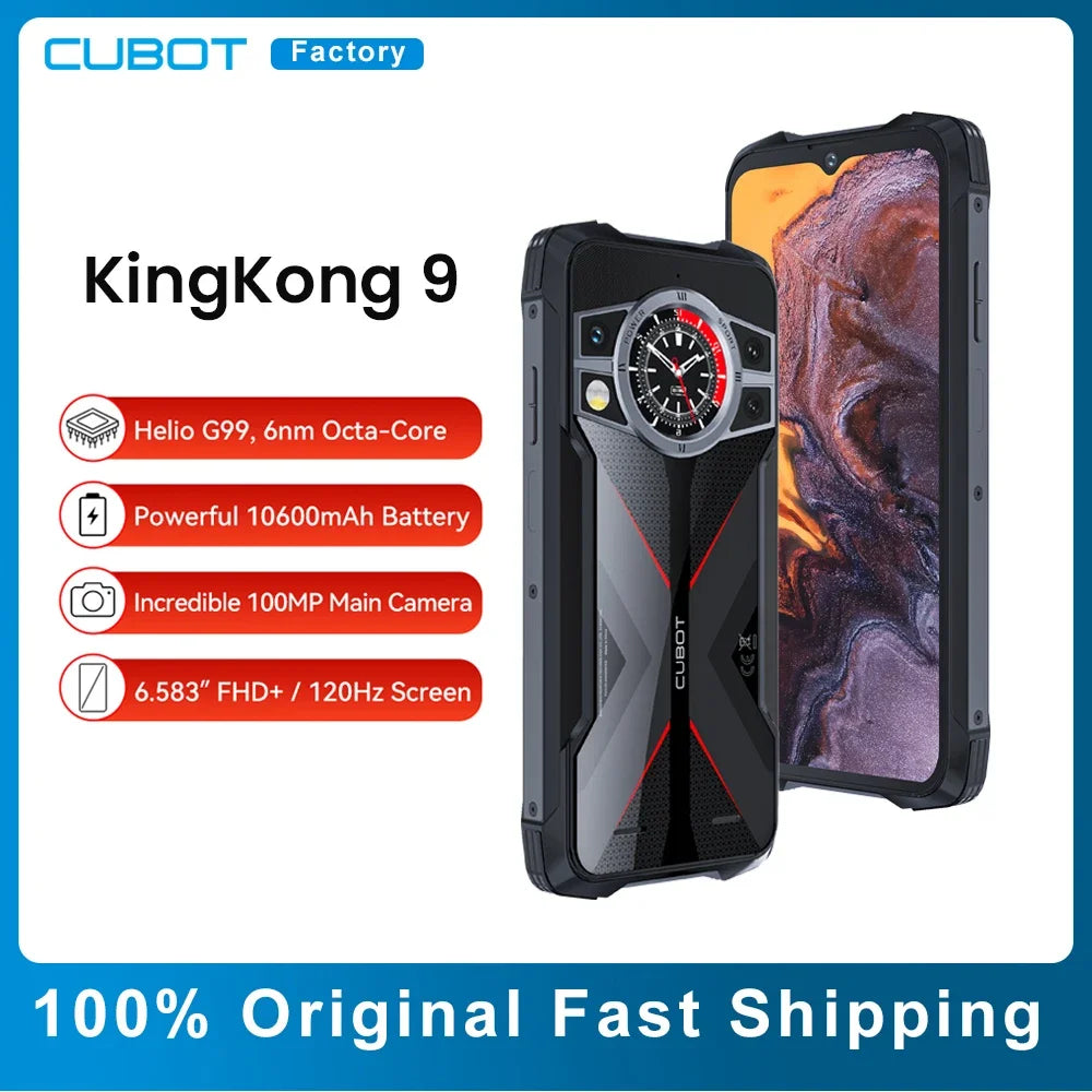 Kingkong 9 Rugged Smart Mobile Phone 6.583"120Hz Screen 100MP+32MP Camera 10600Mah Battery 24GB+256GB NFC GPS Cellphone