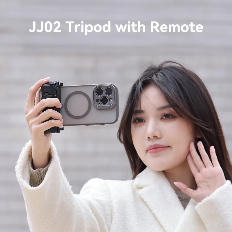 JJ02 Mini Tripod with Remote - Versatile 3-In-1 Selfie Stick for Horizontal and Vertical Shooting with Cold Shoe Mounts