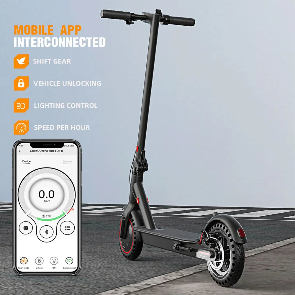 350W Foldable Electric Scooter for Adults Teens,Explosion-Proof Tires,Dual Brake System,Lightweight APP Support E-Scooter