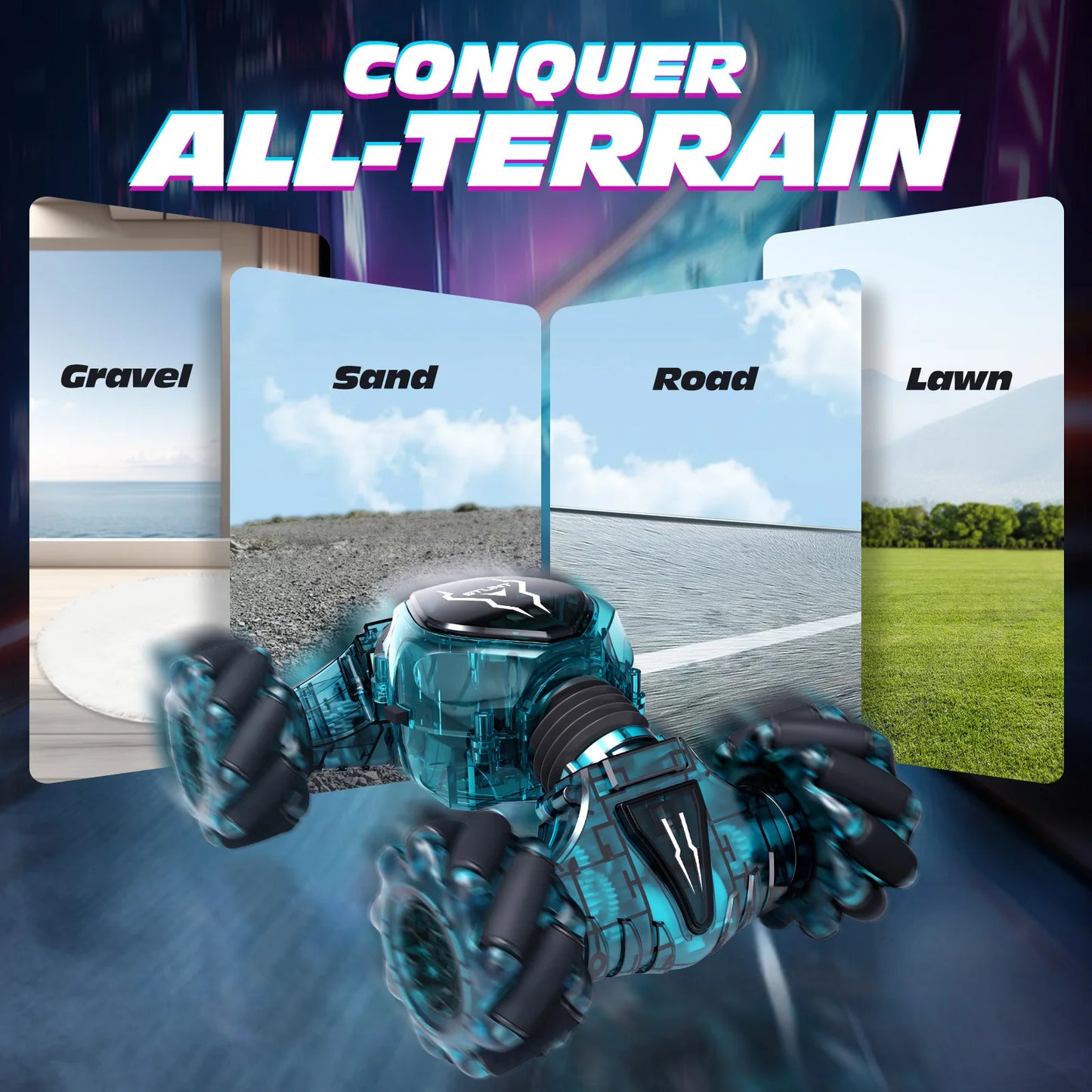 Experience Thrilling Adventures with the Remote Control Cars - 2.4Ghz 4WD Gesture Sensing RC Stunt Car, 360° Rotating Dual-Sided Fun with Dazzling Lights!