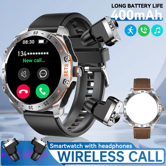 New Smart Watches for Men with Earbuds inside with 100+ Sport Modes and Sport Records Waterproof with Iphone and Android