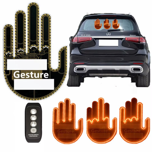 Unleash Your Inner Road Warrior with the Hilarious LED Hand Gesture Car Light – Flip the Bird in Style!